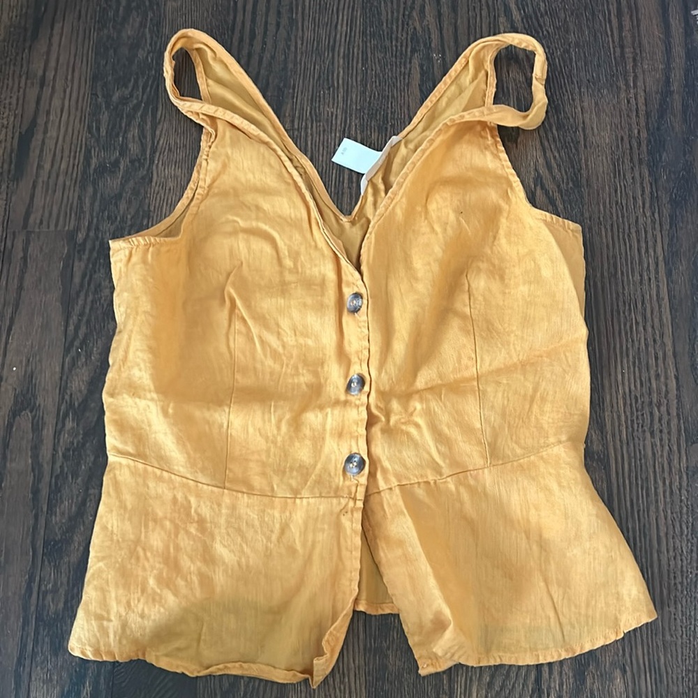 Yellow linen top